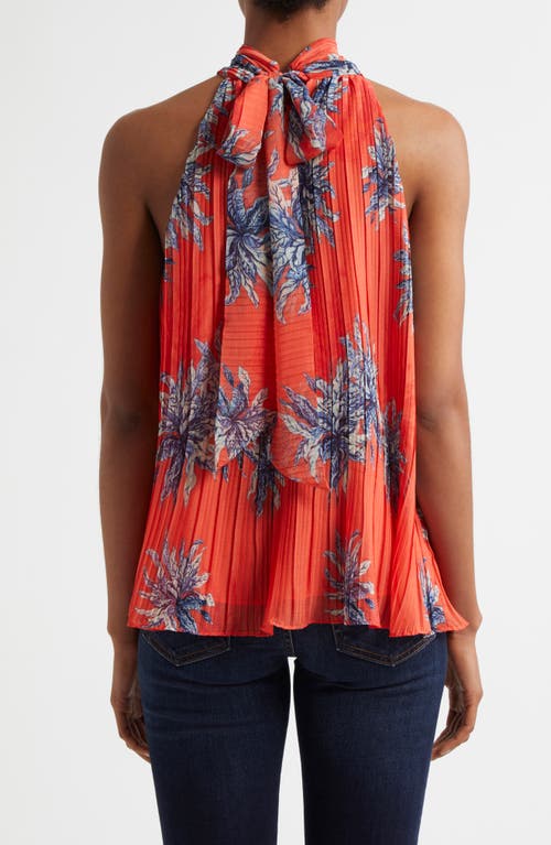 Shop Ramy Brook Racquel Print Tie Back Sleeveless Top In Bright Lily Floral