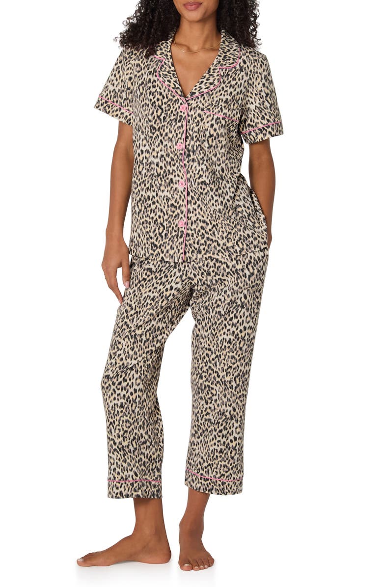 BedHead Pajamas Print Stretch Organic Cotton Crop Pajamas, Main, color, Wild Thing