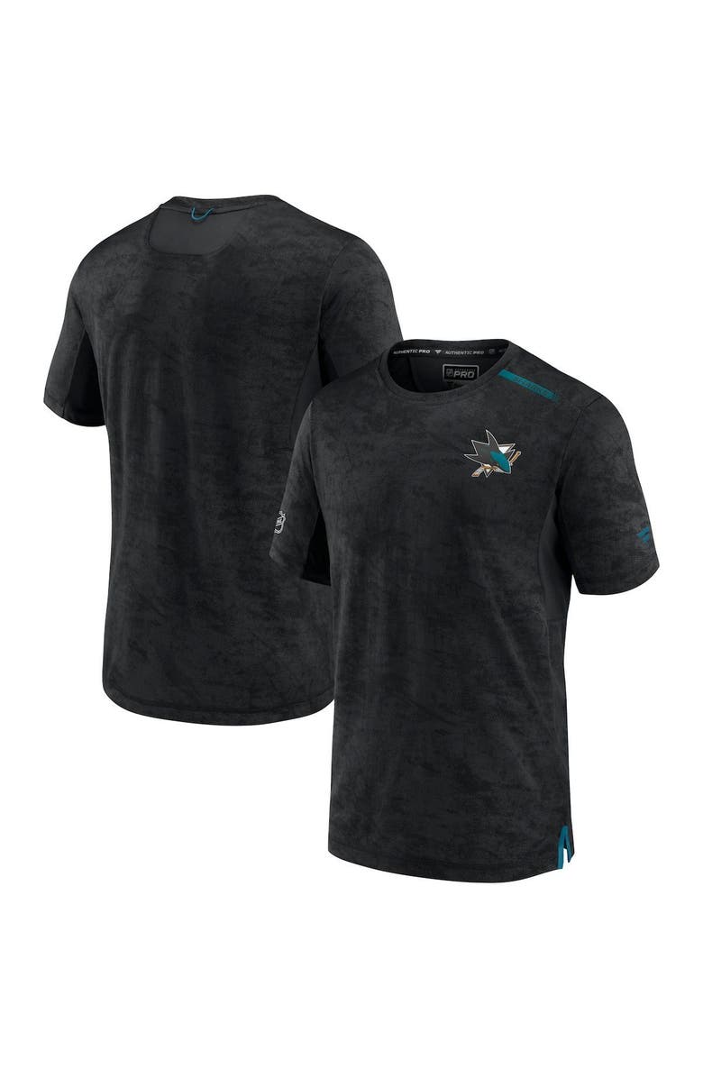 FANATICS Men's Fanatics Branded Black San Jose Sharks Authentic Pro Rink Premium Camo T-Shirt, Alternate, color, 