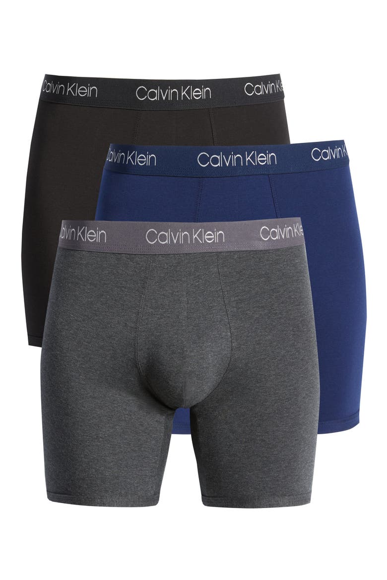 Luxe 3-Pack Stretch Pima Cotton Boxer Briefs, Alternate, color, GREY MULTI