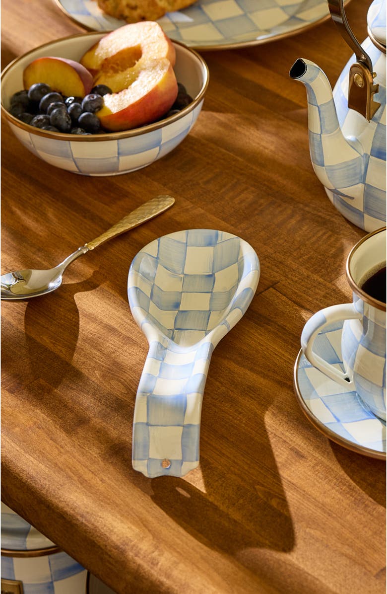 MACKENZIE CHILDS Sky Check Spoon Rest, Alternate, color, Sky Check