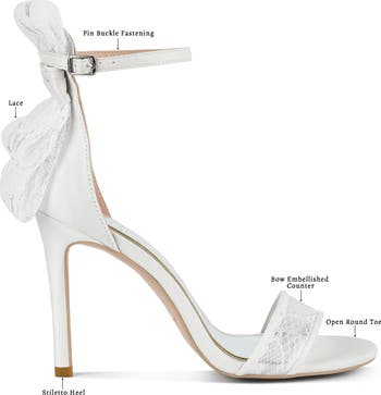 Delancy Lace Bow Satin Stiletto Sandal