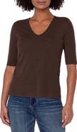 Liverpool Los Angeles Double Layer V-Neck Rib Top