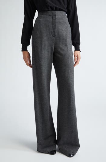 パンツ S Max Mara Light grey wool Argenta wide-leg pant S Max Mara Light Grey Wool Argenta Wide-leg Pant - Women