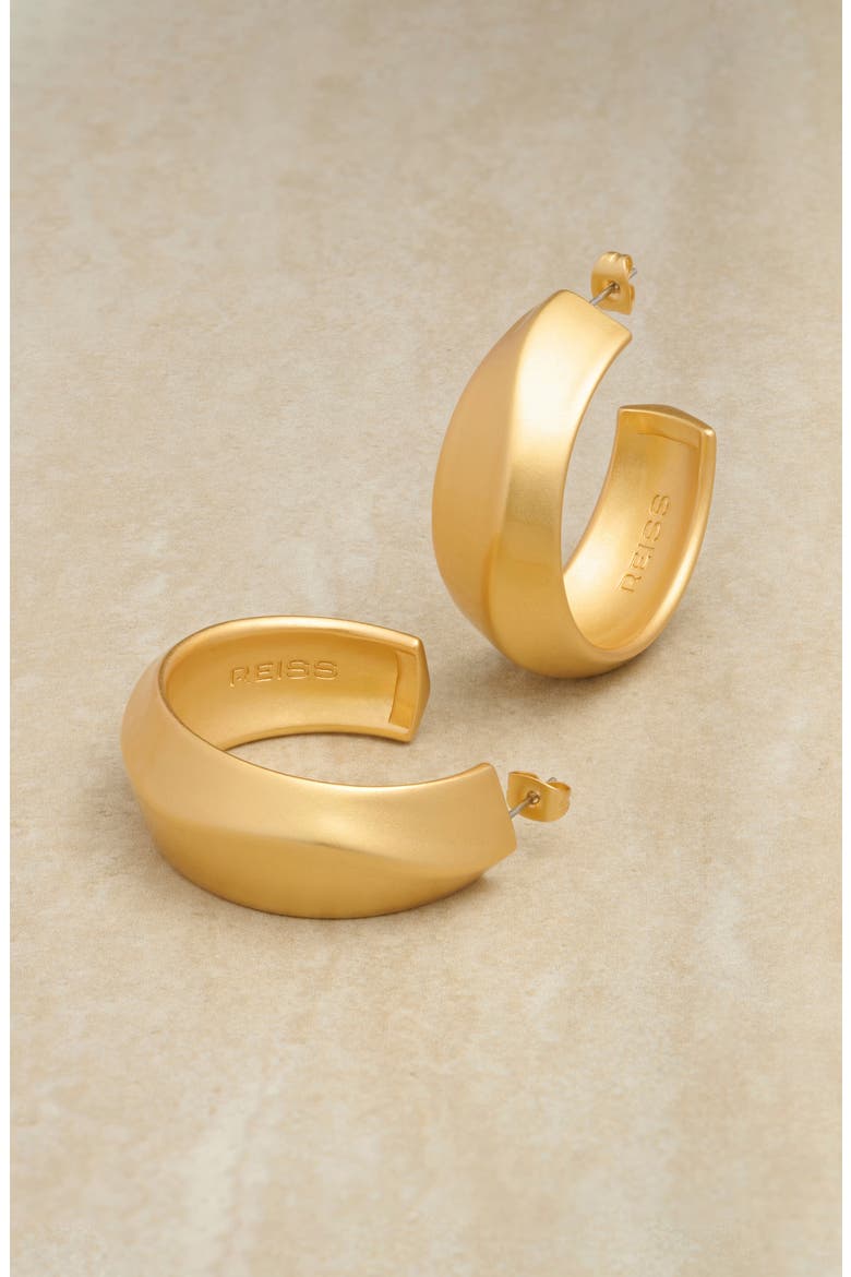 Tara Twist Hoop Earrings, Alternate, color, GOLD TONE
