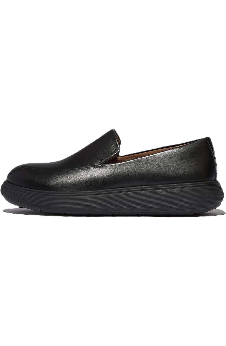 FitFlop IQ Comff Leather Loafers, Alternate, color, All Black