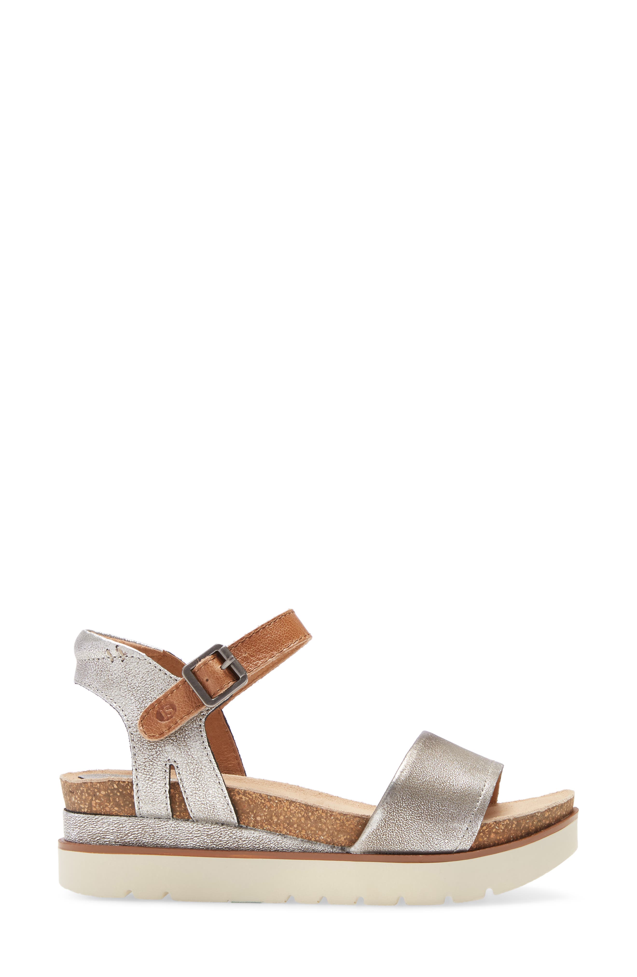 Clea 01 Platform Sandal, Alternate, color, PLATIN LEATHER