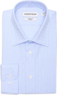 Nordstrom Traditional Fit Fit Plaid Premium Cotton Dress Shirt