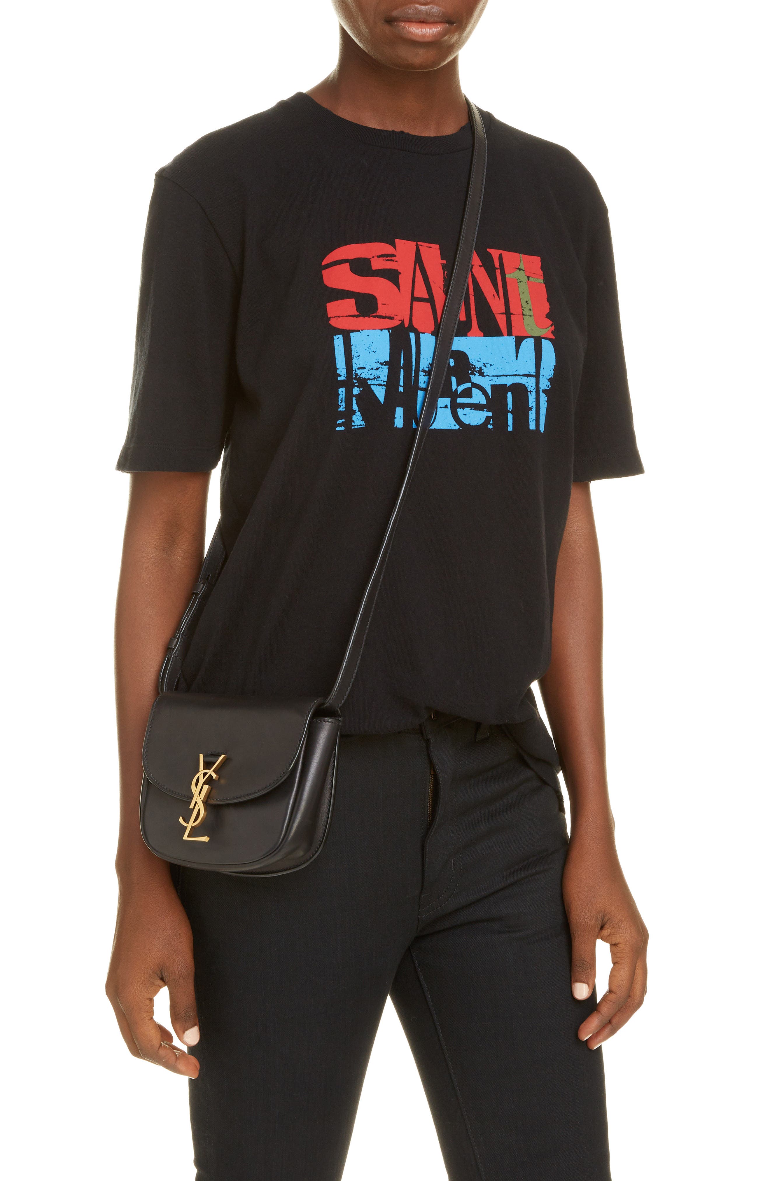 Saint Laurent Small Kaia Leather Crossbody Bag, Alternate, color, 