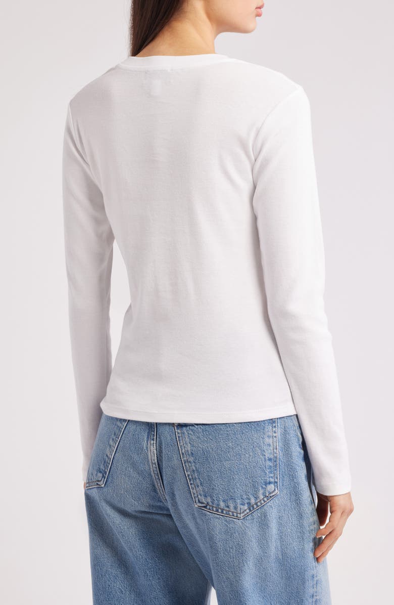 Topshop Everyday Long Sleeve Cotton T-Shirt, Alternate, color, White