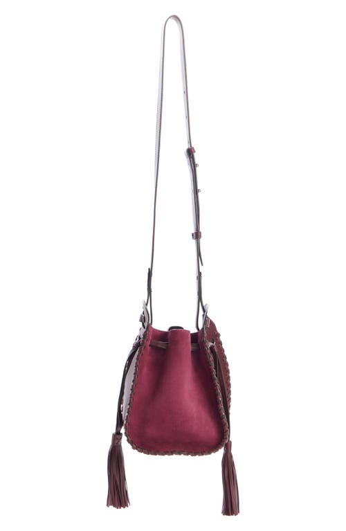 ISABEL MARANT ISABEL MARANT MINI SILAO EMBROIDERED SUEDE BUCKET BAG 