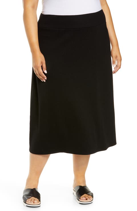 Ribbed A-Line Skirt