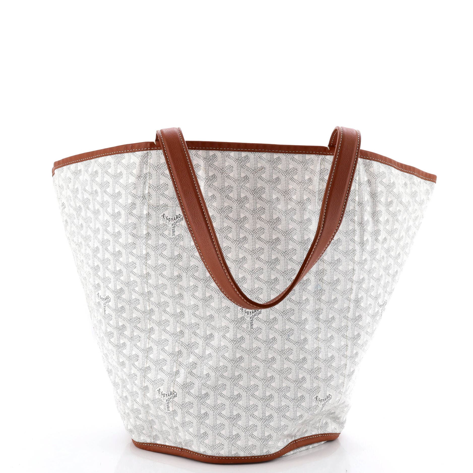 Pre-Owned Goyard Belharra Reversible Tote Coated Canvas, Main, color, White