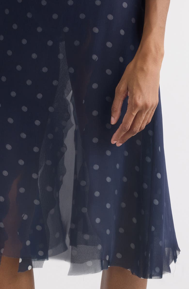 Acne Studios Iranee Polka Dot Georgette Skirt, Alternate, color, Navy/ White