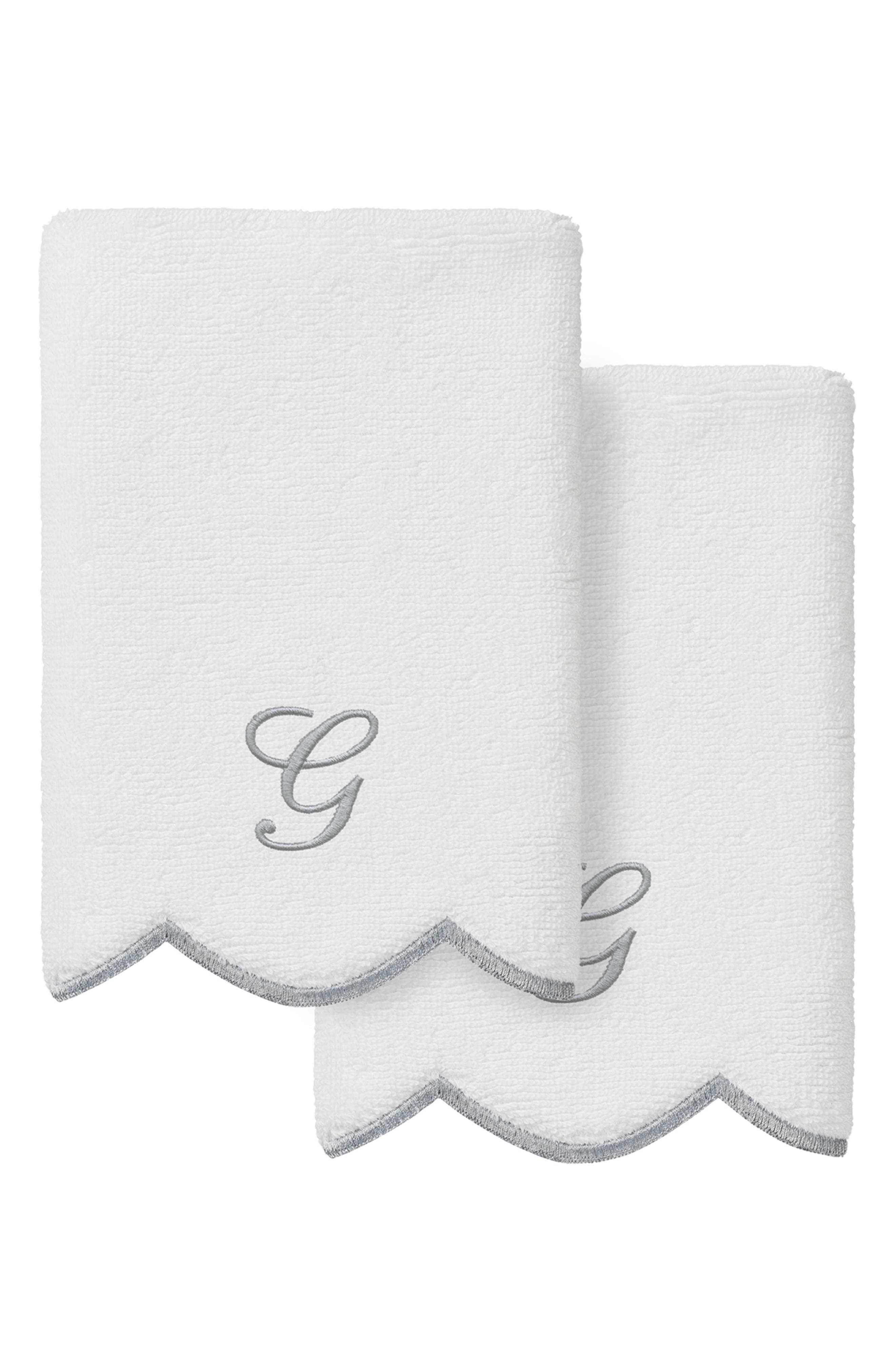 Scallop Personalized Monogram 2-Piece Towel Set