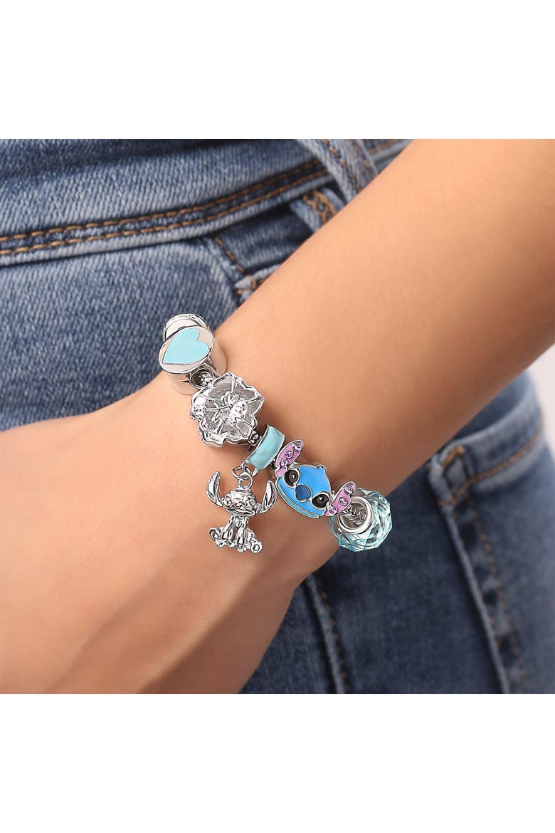 Stitch Fashion Charm Bracelet, 7", Alternate, color, Silver