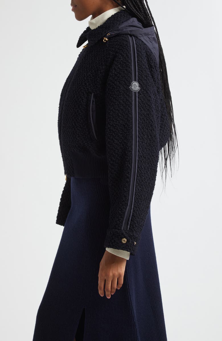 Moncler Juvigny Down Bomber Jacket, Alternate, color, Dark Navy Blue