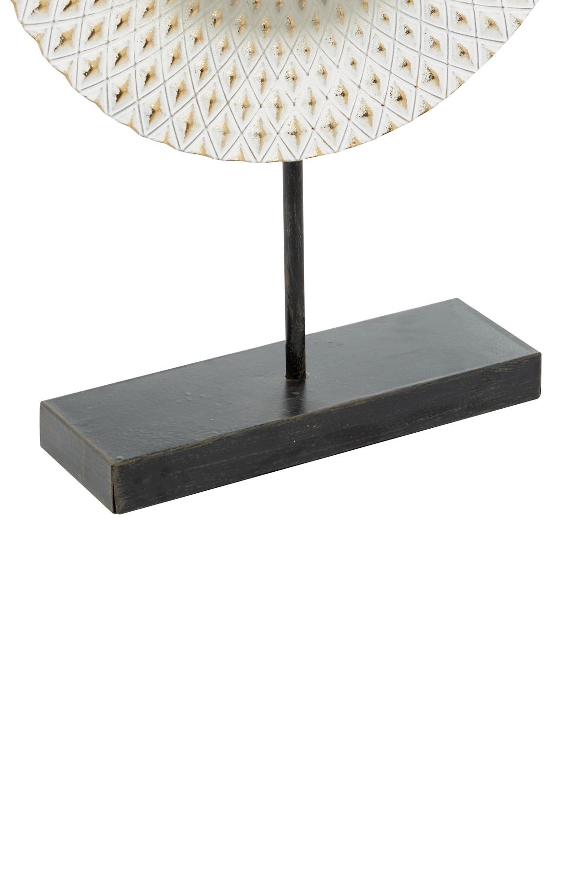 GINGER BIRCH STUDIO Gray Metal Geometric Sculpture with Black Base ...
