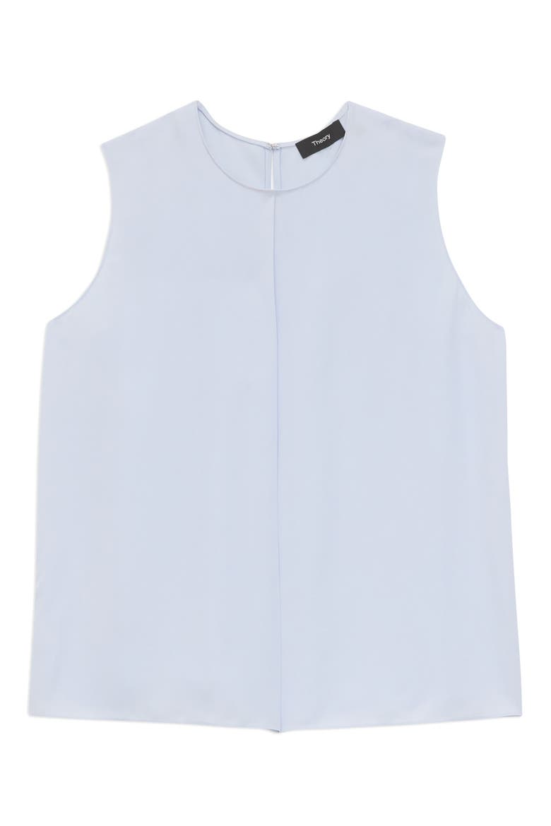 Flap Detail Sleeveless Silk Shell, Alternate, color, ICE