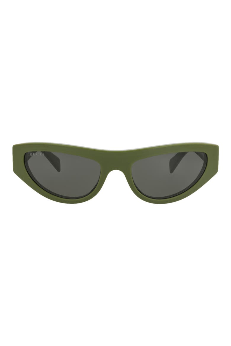 55mm Cat Eye Sunglasses, Main, color, GREEN GREEN GREY