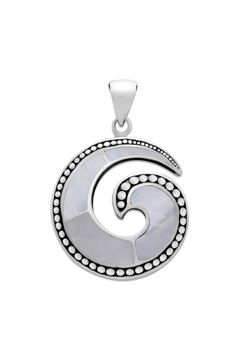 Sterling Silver Swirl Pendant, Main, color, WHITE
