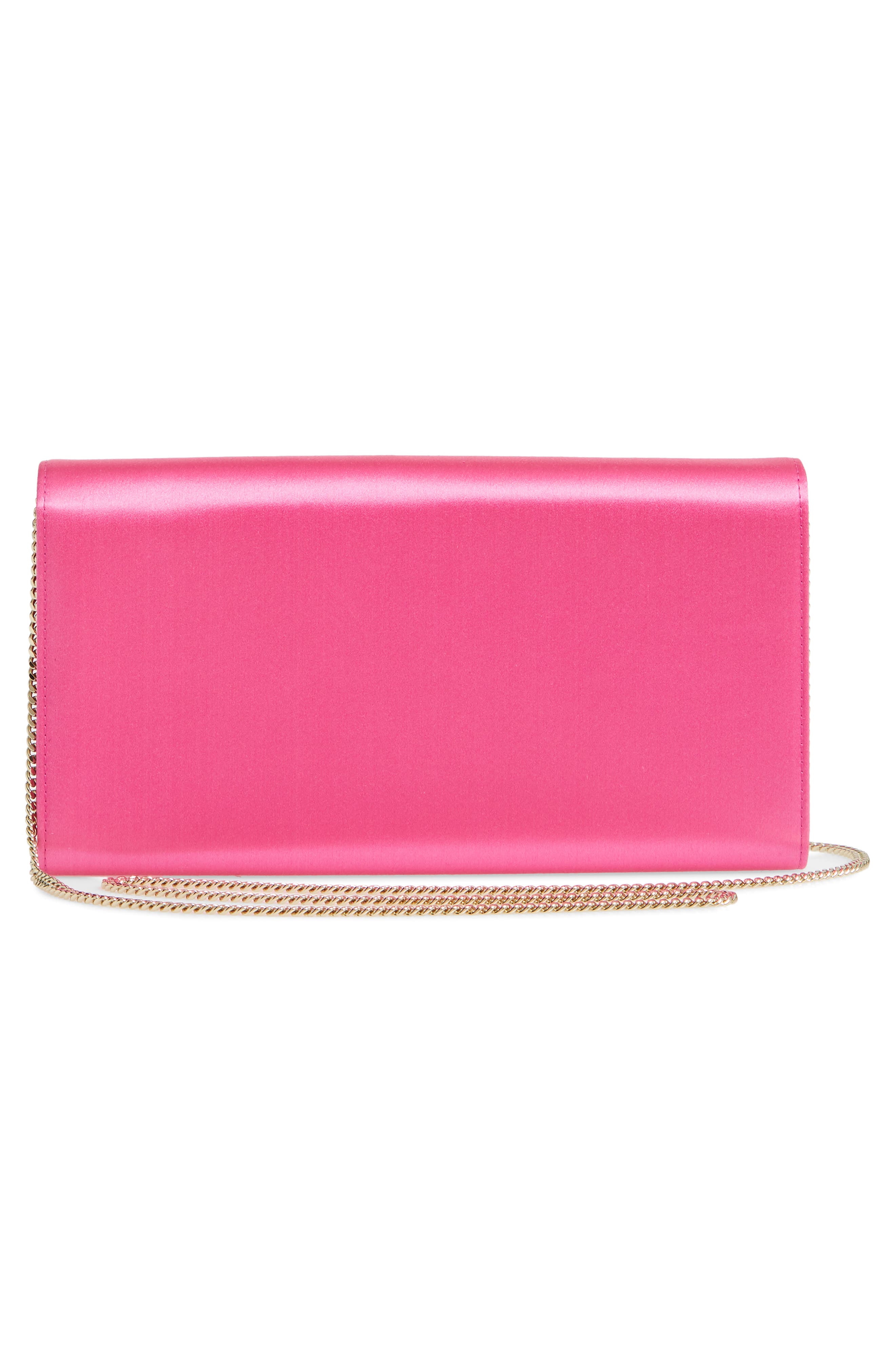 Roger Vivier Flower Buckle Satin Clutch, Alternate, color, 