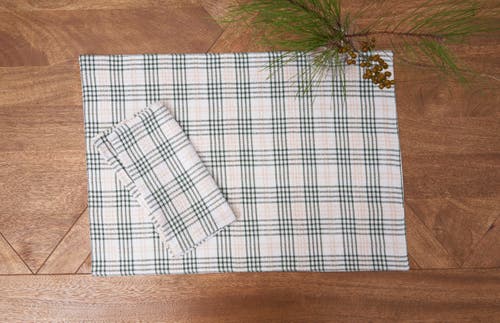 C & F Home C&f Home Sage & Gold Plaid Napkin Set Of 6 In Green