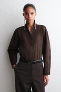 COS Shawl-Collar Cotton Blouse