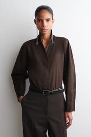 COS Shawl-Collar Cotton Blouse