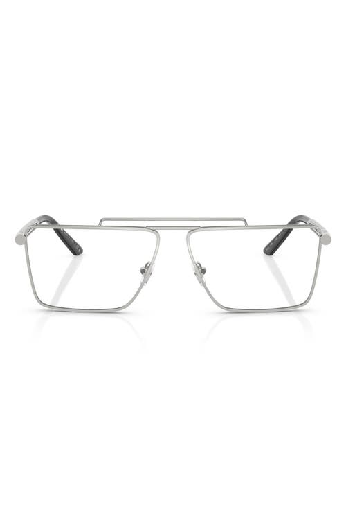 Versace 59mm Rectangular Optical Glasses In Silver