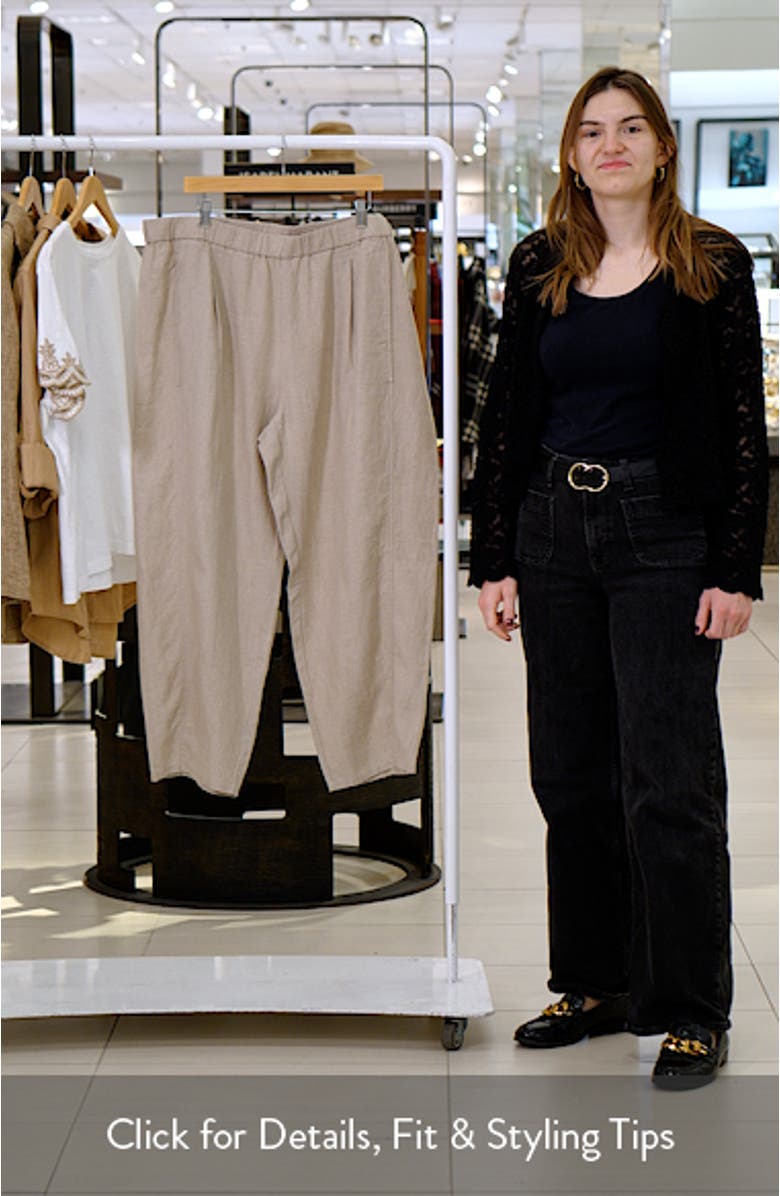 Pleated Organic Linen Ankle Lantern Pants, sales video thumbnail