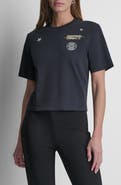 DKNY Pins & Patches Crop Cotton T-Shirt