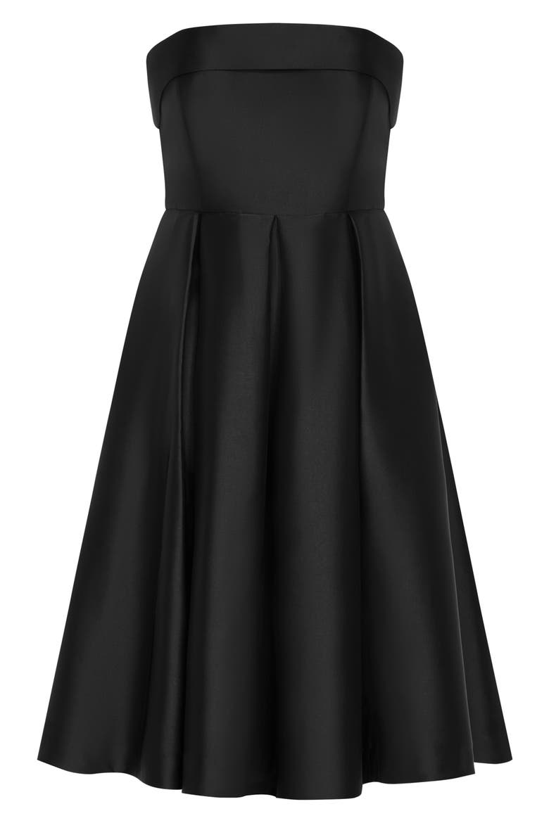 Tiffany Strapless Fit & Flare Dress, Alternate, color, BLACK