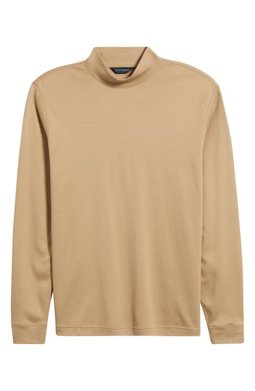 Scott Barber Pima Cotton Interlock Mock Neck Top In Neutral