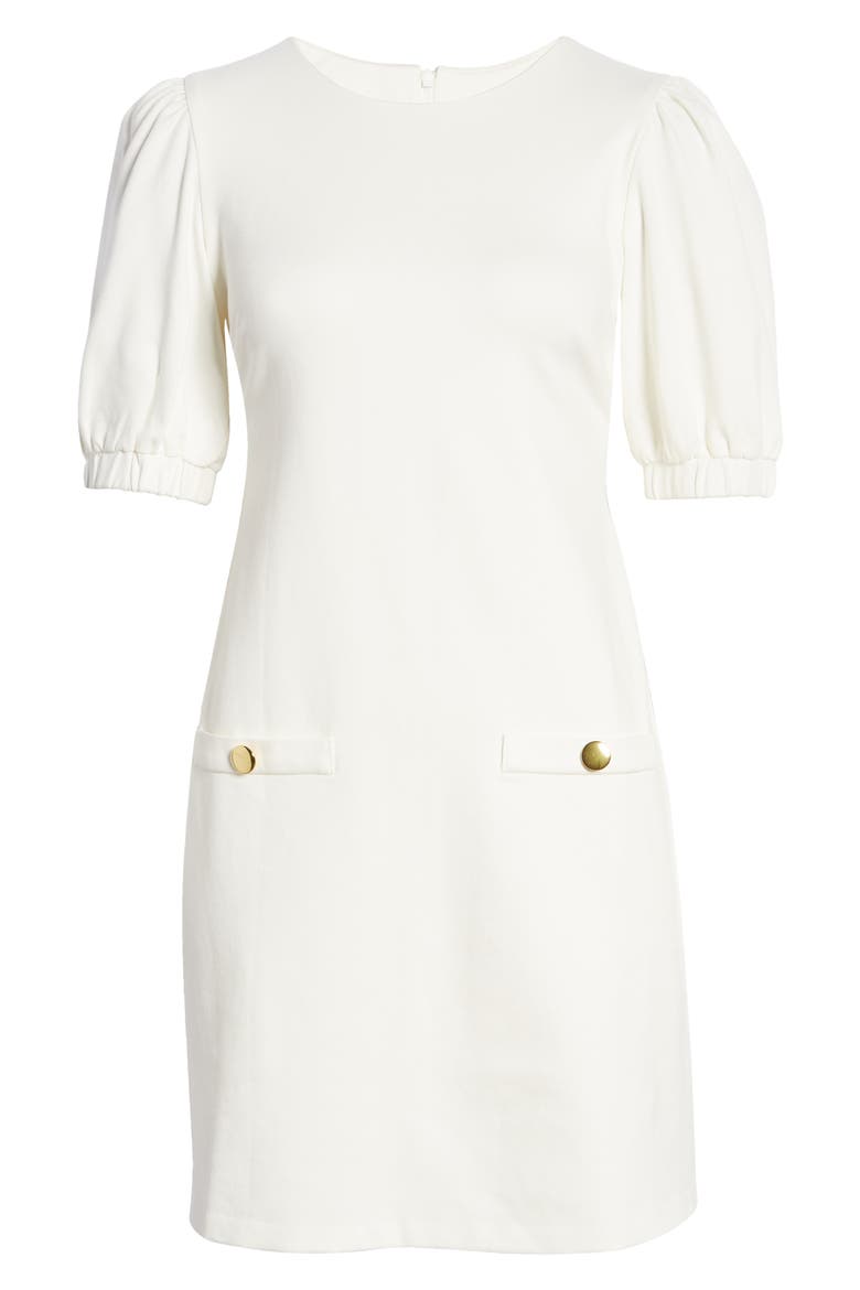 Puff Sleeve A-Line Dress, Alternate, color, IVORY