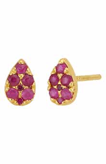 Bony Levy El Mar Ruby Pear Stud Earrings