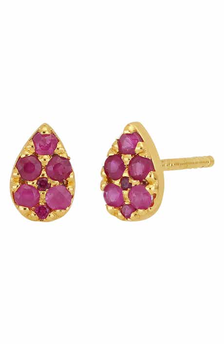 Bony Levy El Mar Ruby Pear Stud Earrings