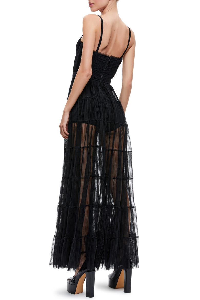 Deena Pleated Maxi Dress, Alternate, color, BLACK