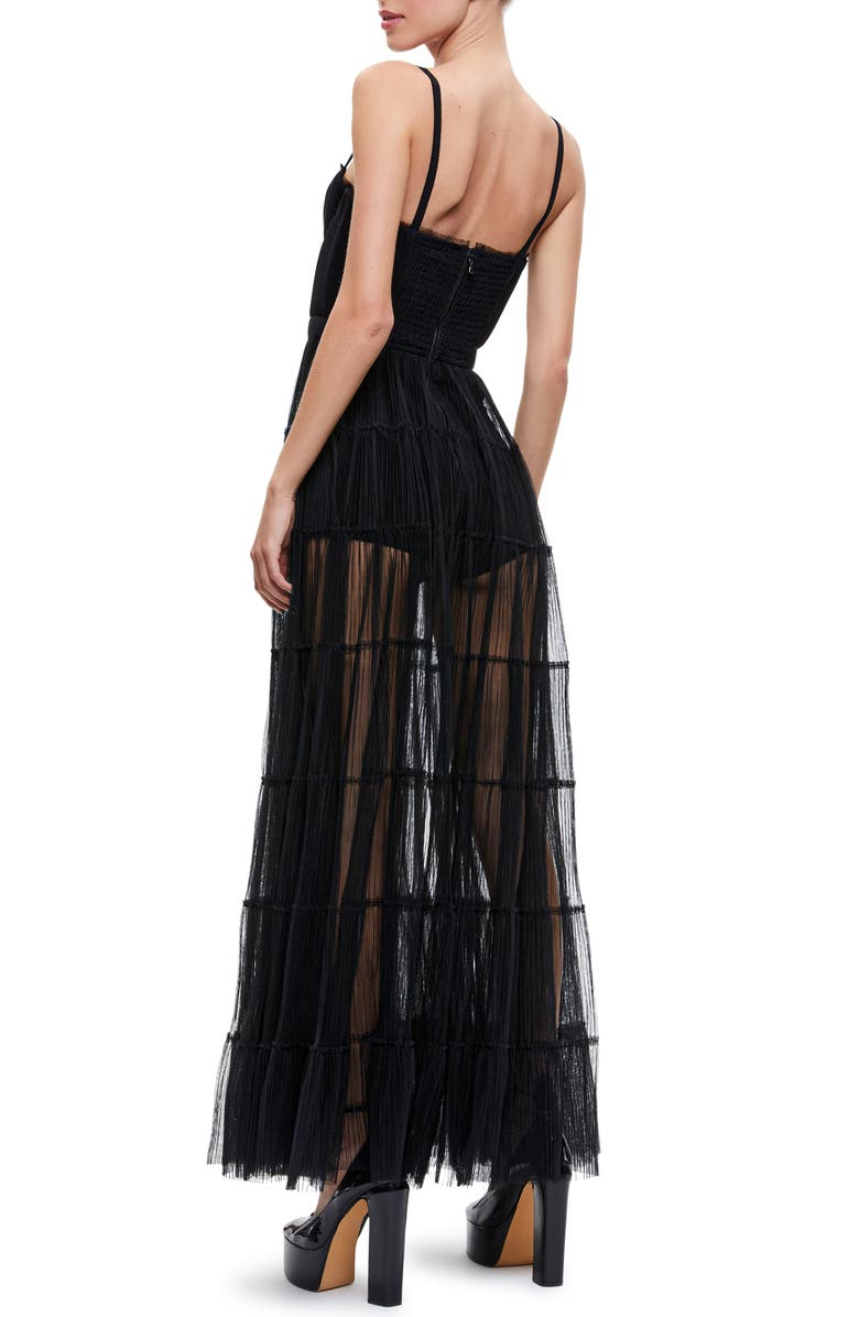 Alice + Olivia Deena Pleated Maxi Dress, Alternate, color,