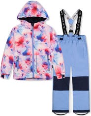 Deux par Deux Floral Jacket & Foot Strap Pants Two Piece Snowsuit