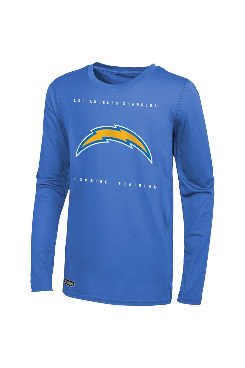 Men's Powder Blue Los Angeles Chargers Side Drill Long Sleeve T-Shirt, Alternate, color, Powder Blue