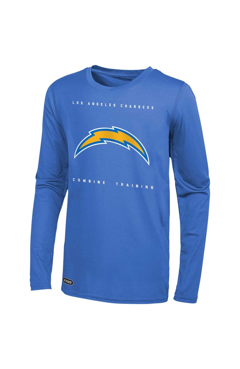Outerstuff Men's Powder Blue Los Angeles Chargers Side Drill Long Sleeve T-Shirt, Alternate, color, 
