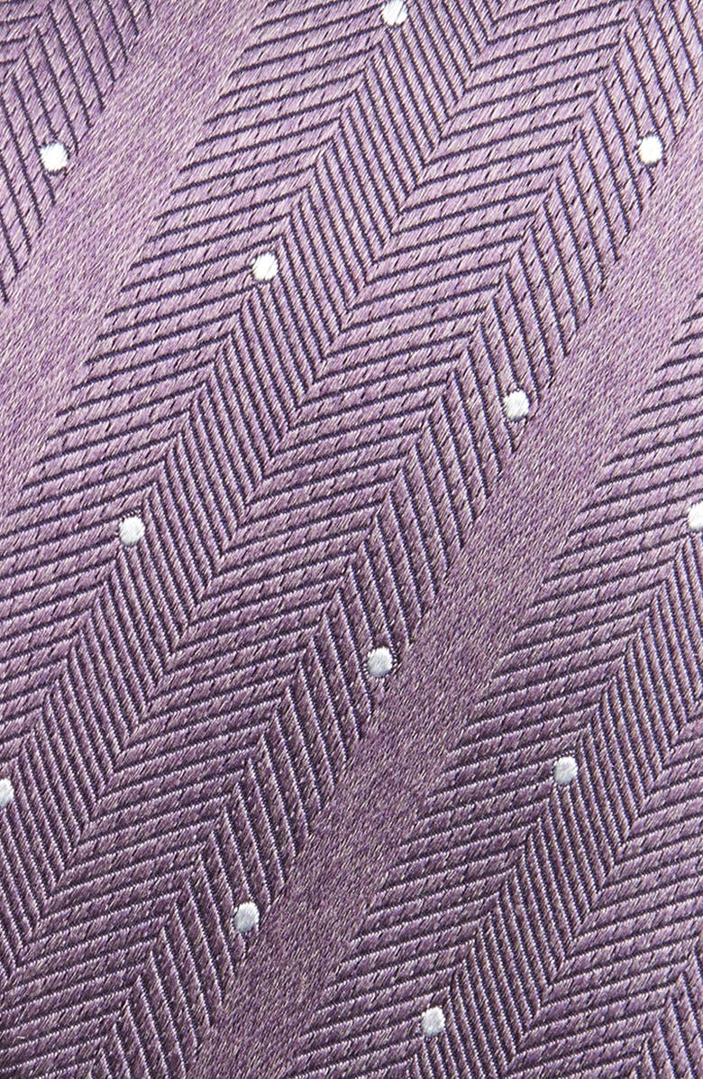 David Donahue Stripe & Dot Silk Tie, Alternate, color, Purple