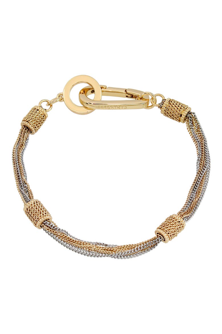 Drape Curb Chain Bracelet, Main, color, SHINY TWO TONE