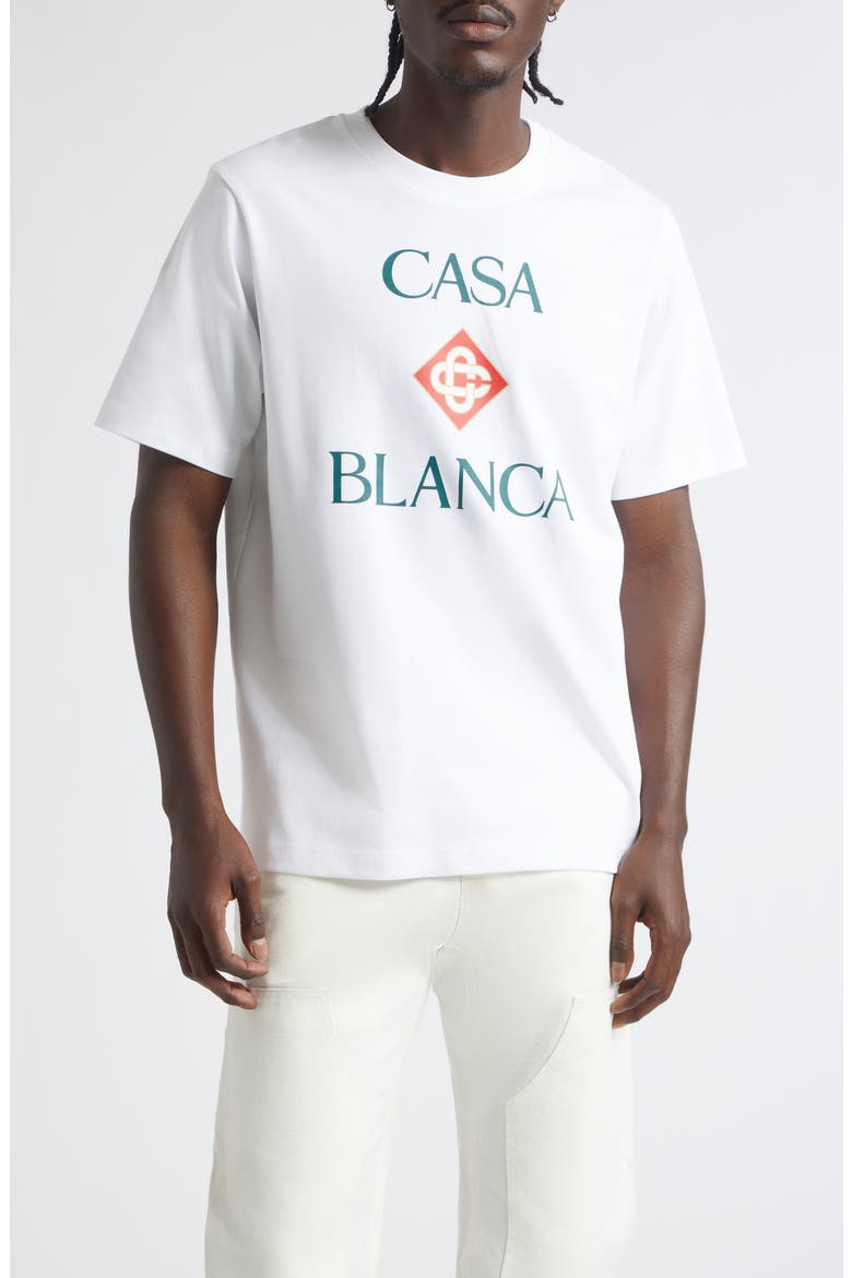 Diamond Logo Organic Cotton Graphic T-Shirt, Main, color, WHITE JERSEY