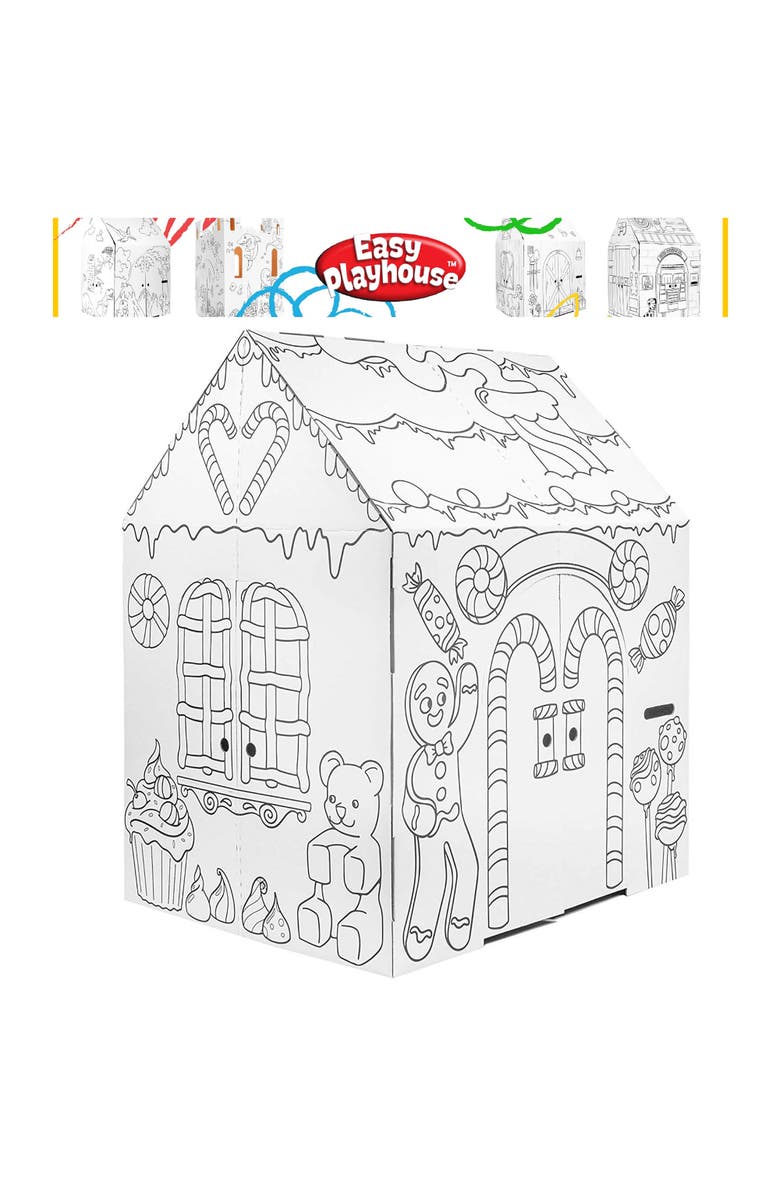 Easy Playhouse Gingerbread House Kids Art & Craft, Alternate, color, Multicolored