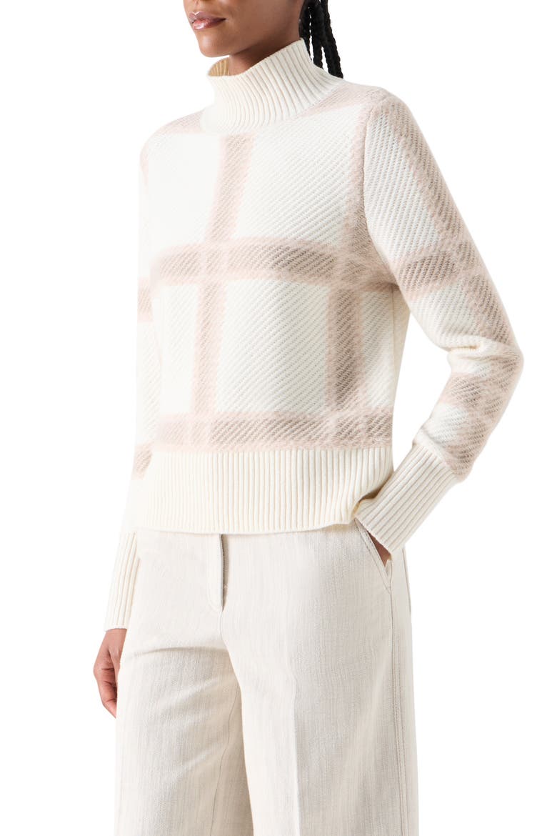 Intarsia Wool & Cashmere Blend Sweater, Alternate, color, WINTER WHITE-CASHEW-OAT