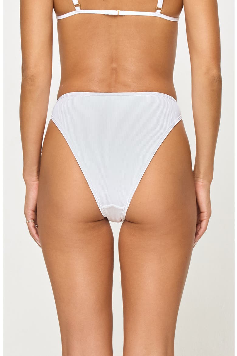 Kourt High Waist Bikini Bottoms, Alternate, color, WHITE