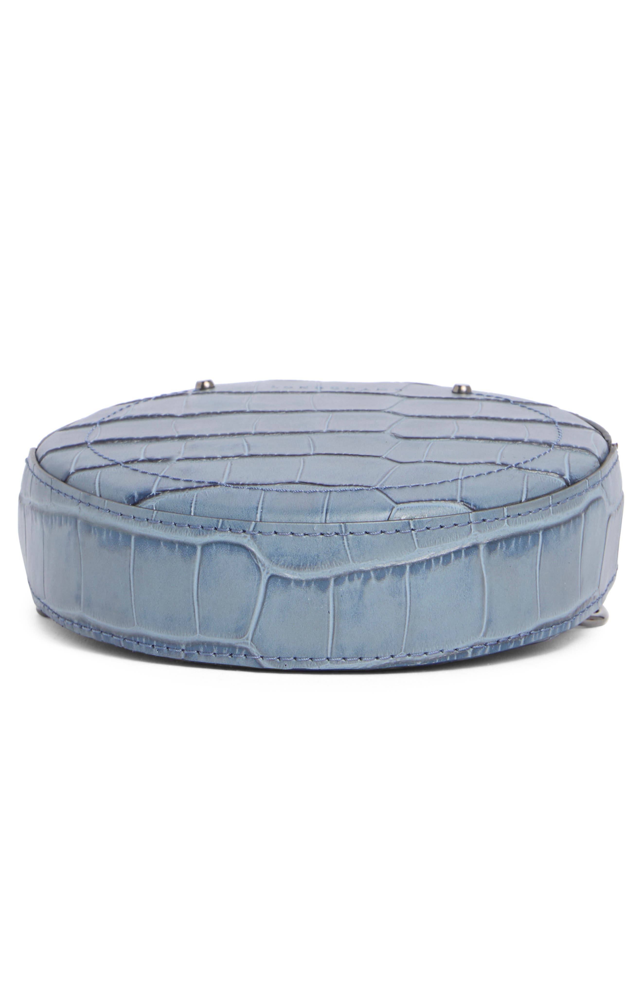 Longchamp Croc Embossed Circle Belt Bag, Alternate, color, Cloud Blue