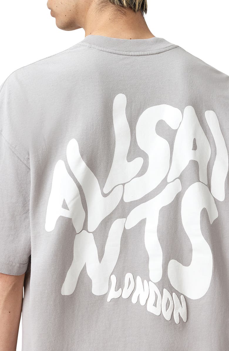 AllSaints Orlando Logo Oversize Graphic T-Shirt, Alternate, color, Carbon Grey